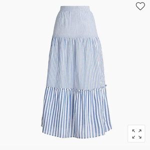 J.Crew Tiered Ruffle Maxi Cotton Skirt XS NWOT